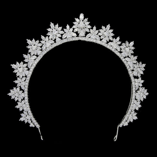 Elegant Silver Zircon Tiara for Brides
