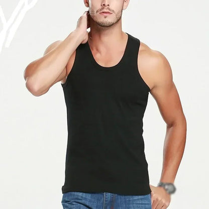 Comfortable Men's Ribbed Cotton Tank Top