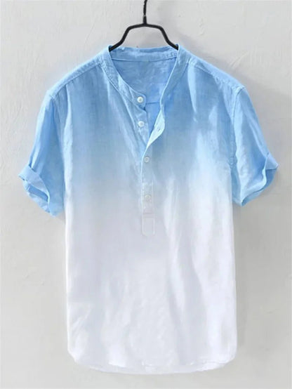 Men's Hawaiian Linen V-Neck Summer Shirt