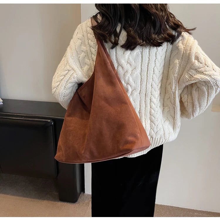 Luxury Suede Shoulder Tote Bags for Women