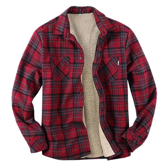 Men's Thick Quilted Flannel Shirt Jacket
