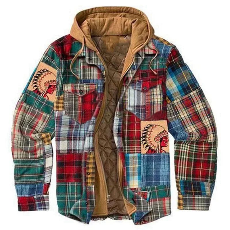 Men's Flannel Shirt Jacket with Hooded Warmth