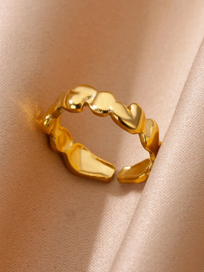 Vintage Gold Adjustable Stainless Steel Rings