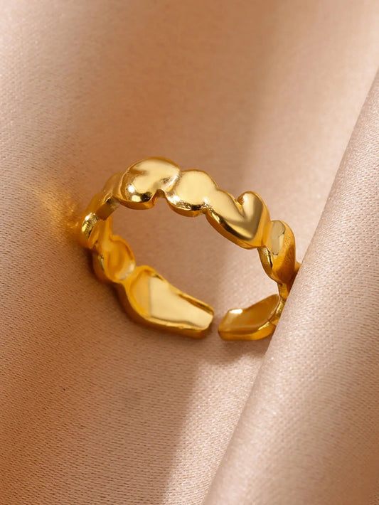 Vintage Gold Adjustable Stainless Steel Rings