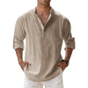 Men's Breathable Linen Long Sleeve Casual Shirt