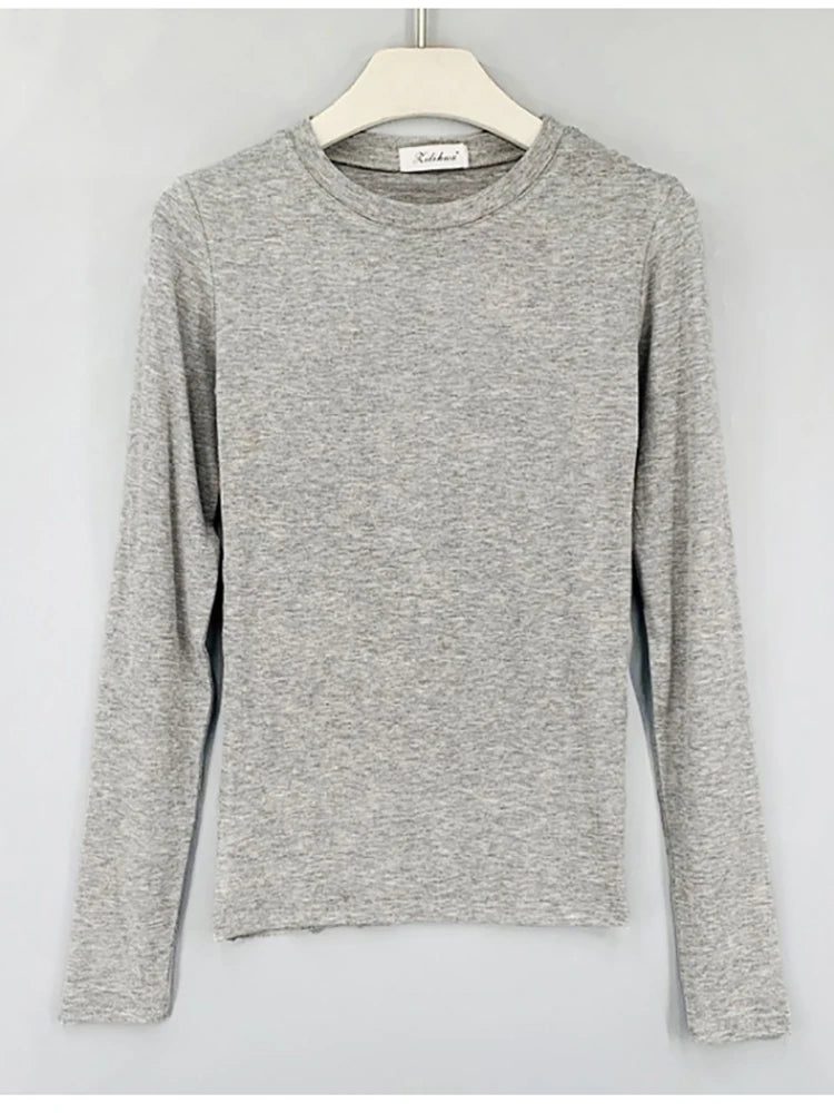 Trendy Long Sleeve Cotton T-Shirts for Women