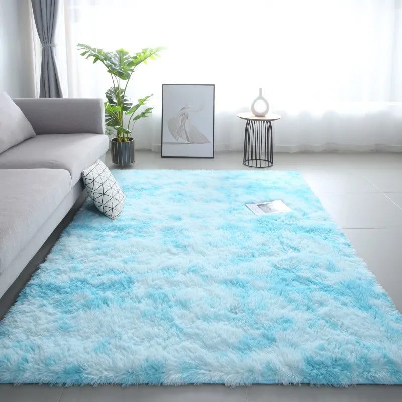 Soft Silk Wool Shag Area Rug