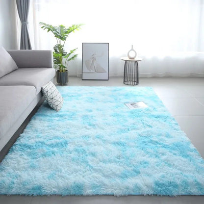Soft Silk Wool Shag Area Rug