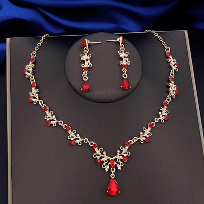 Elegant Silver Water Drop Bridal Jewelry Set