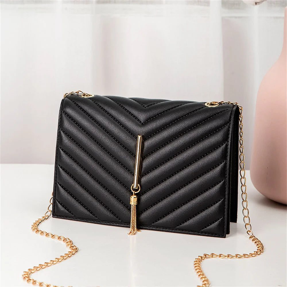 Stylish Mini Crossbody Bag with Tassels
