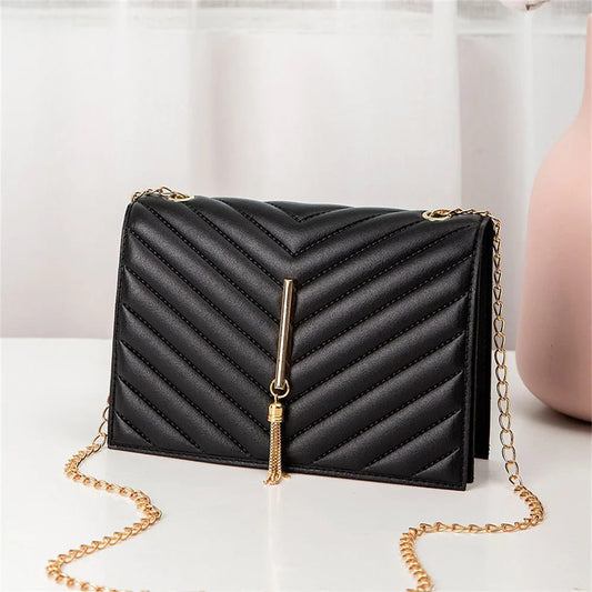 Stylish Mini Crossbody Bag with Tassels