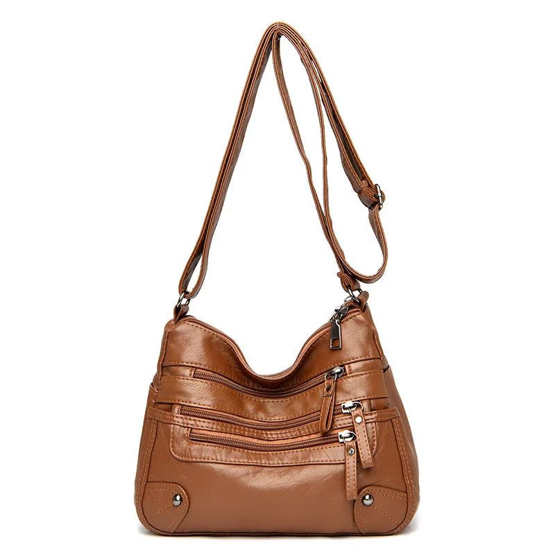 Luxury Vintage Soft Leather Crossbody Handbag