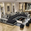 Luxury 7-Seater Dark Grey Living Room Sofa