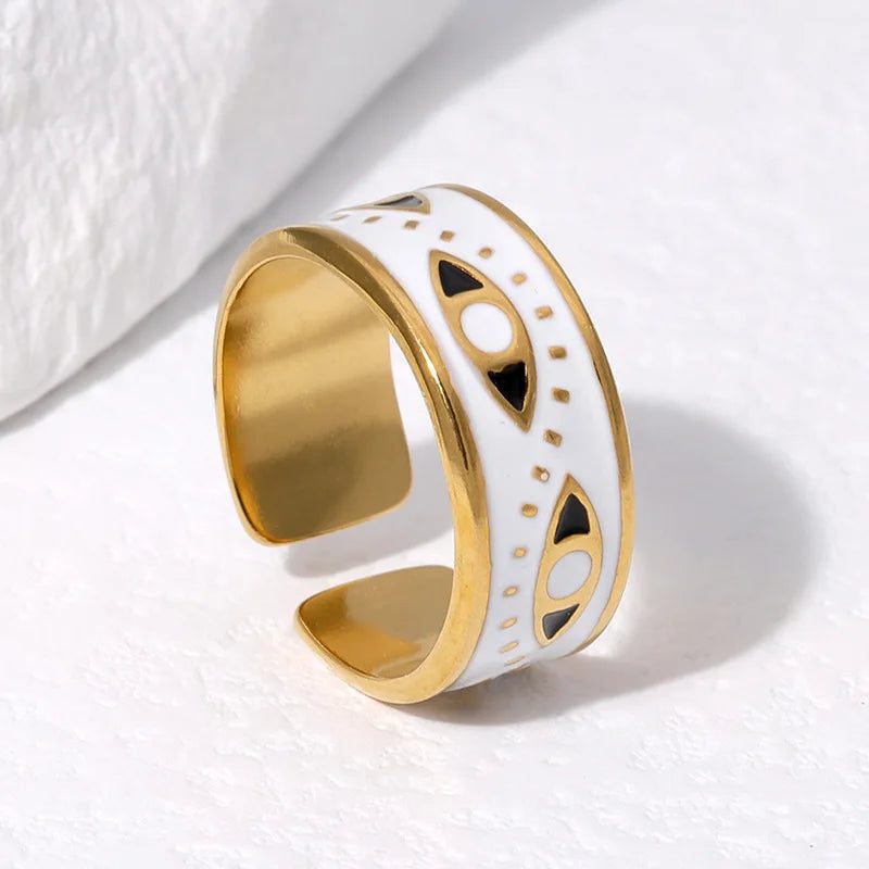 Waterproof Gold Color Stainless Steel Rings