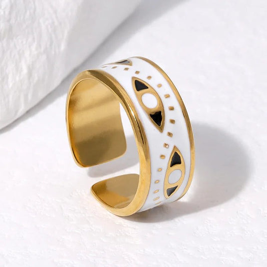 Waterproof Gold Color Stainless Steel Rings