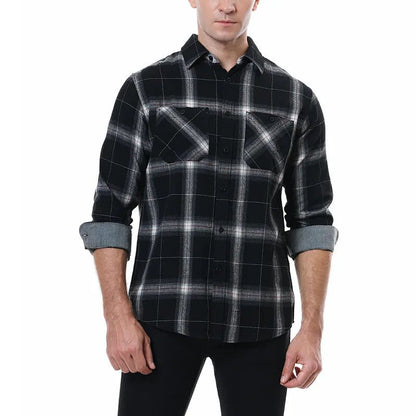 Men's Casual Long Sleeve Plaid Flannel Shirt
