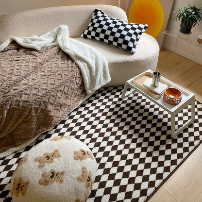 Japanese Style Plaid Carpets for Living Room