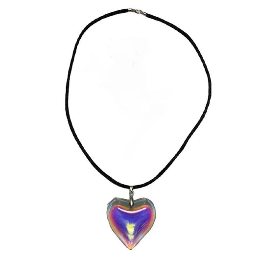 Vintage Y2K Red Heart Necklace for Women
