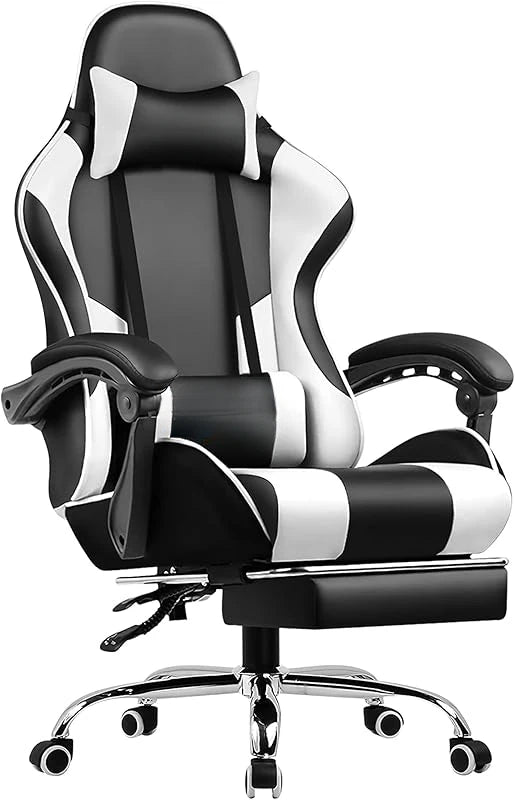 Adjustable Gaming Chair with Footrest and Support