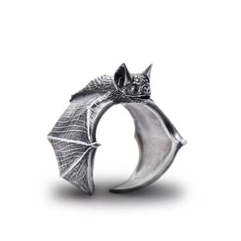 Vintage Gothic Dragon Bat Rings for Women
