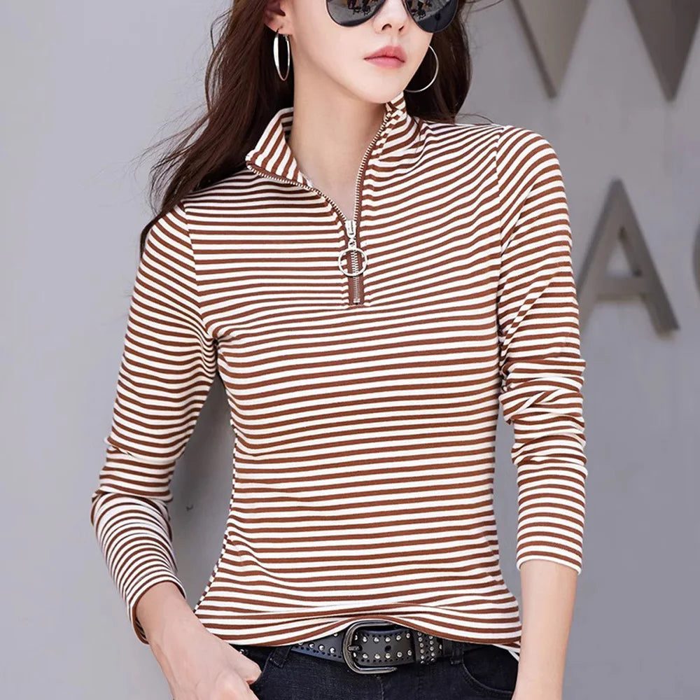 High-Quality Women's Striped Long Sleeve T-Shirt
