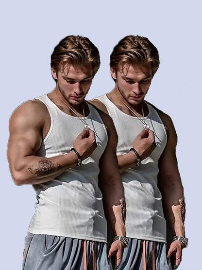 Men's Ribbed Tank Top - Breathable Comfort