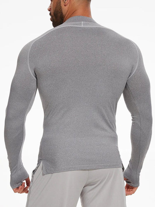 Men's Thermal Long Sleeve Zipper T-Shirt
