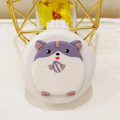 Portable Cartoon Folding Hair Brush with Mirror