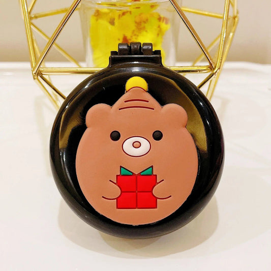 Portable Cartoon Folding Hair Brush with Mirror