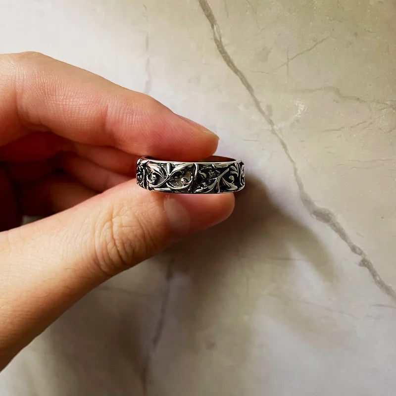 Vintage Silver Eternal Vine Ring Unisex Jewelry