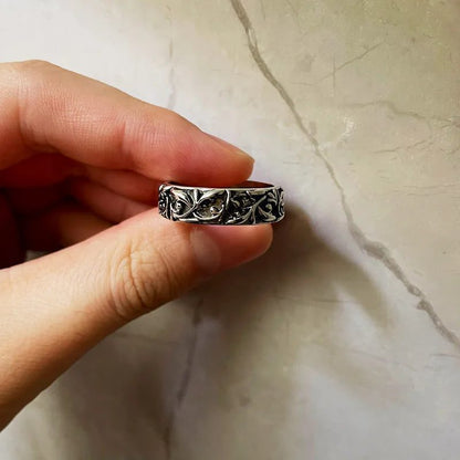 Vintage Silver Eternal Vine Ring Unisex Jewelry