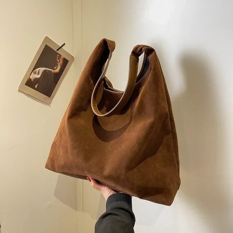 Large Capacity Vintage Suede Shoulder Bag
