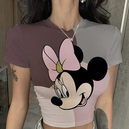 Trendy Y2K Minnie Mouse Cropped T-Shirt