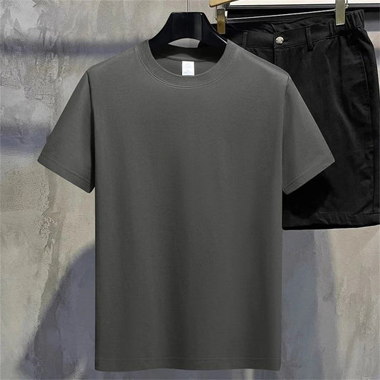 Men's Summer Cotton T-Shirt Solid Color
