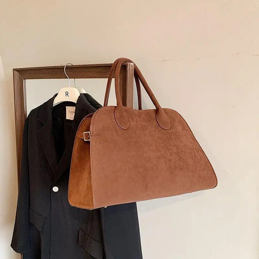 Vintage Suede Handbags: Large Capacity Luxury Bags