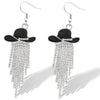 Sparkly Western Cowgirl Earrings with Tassels
