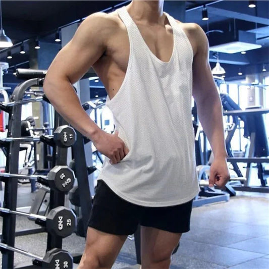 Men's Mesh Tank Top for Summer Fitness