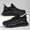 Men's Breathable Black Jogging Sneakers for Sports