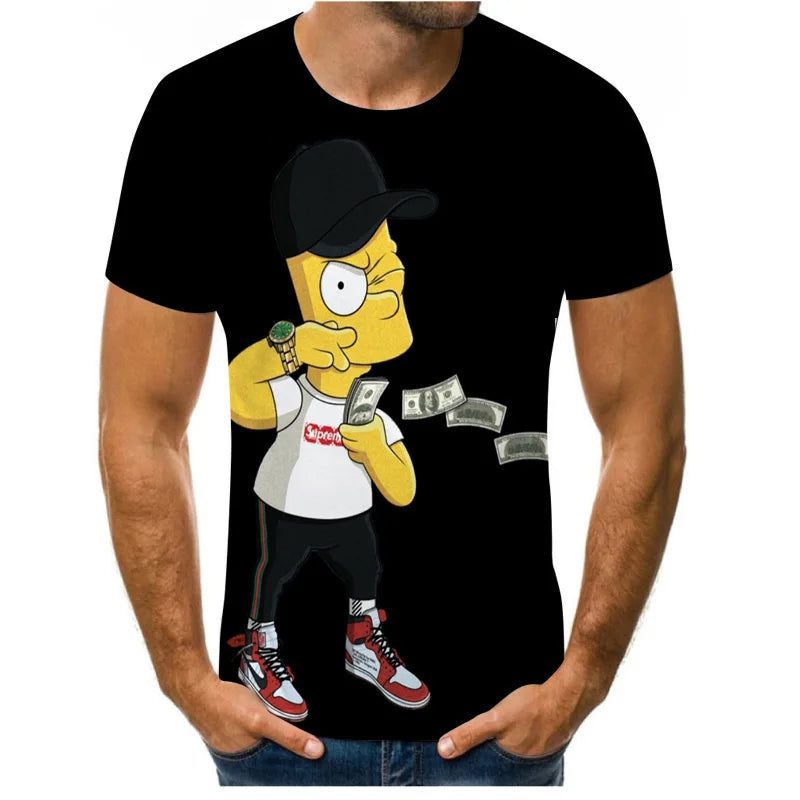 Trendy 3D Cartoon Anime Short-Sleeve T-Shirt