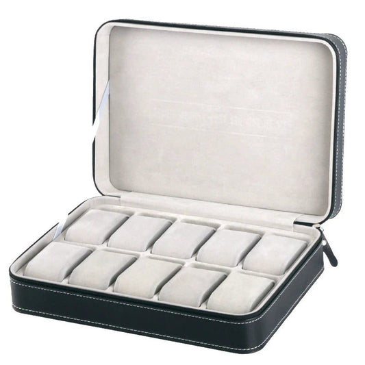 Luxury PU Leather Watch Travel Case Organizer