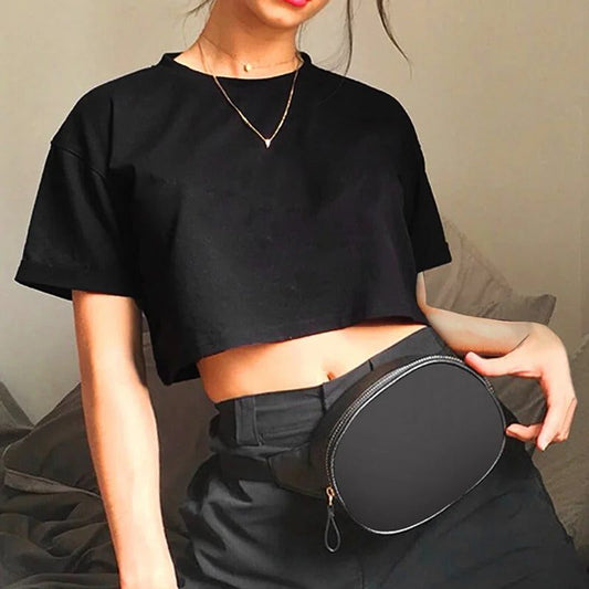 Funny Y2K Black Crop Top for Women