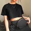 Funny Y2K Black Crop Top for Women