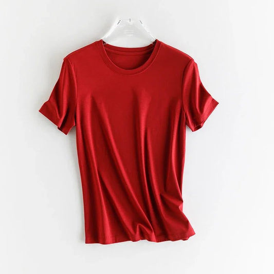 Luxury Silk Cropped T-Shirts for Women