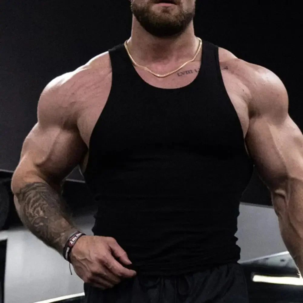 Men's Ribbed Sleeveless Tank Top for Summer