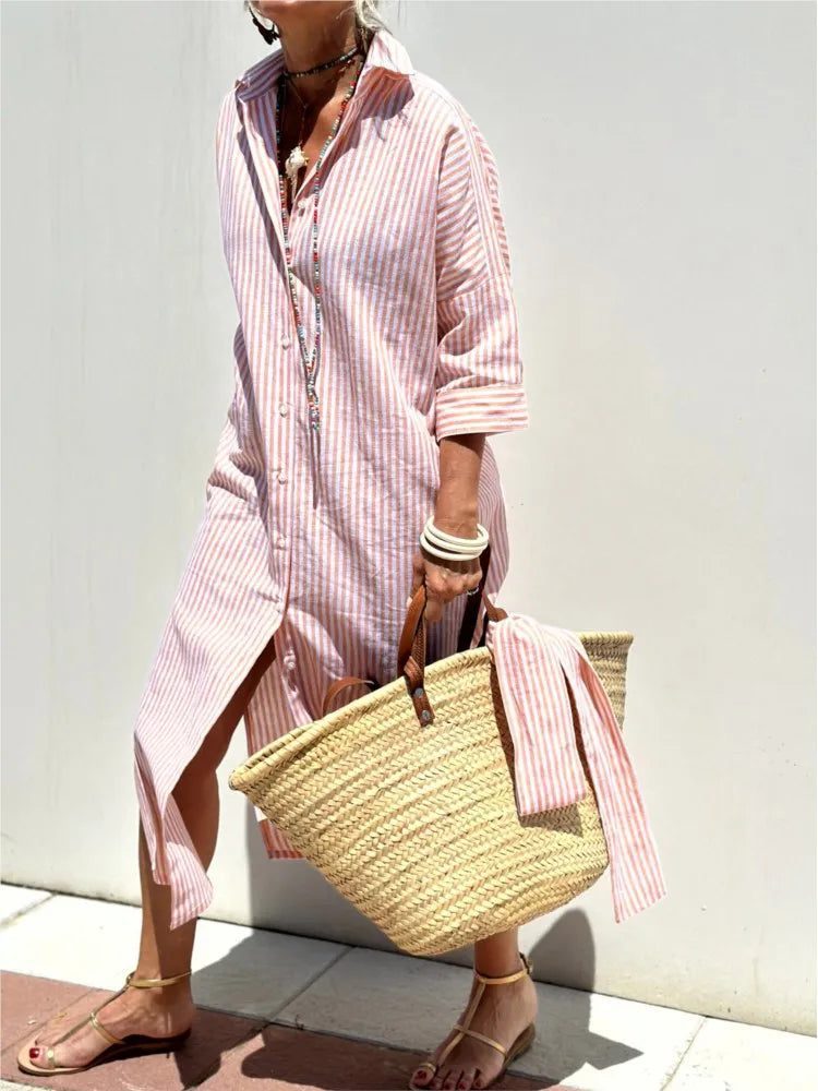 Chic Striped Dress Shirts for Women 2024