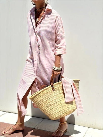 Chic Striped Dress Shirts for Women 2024