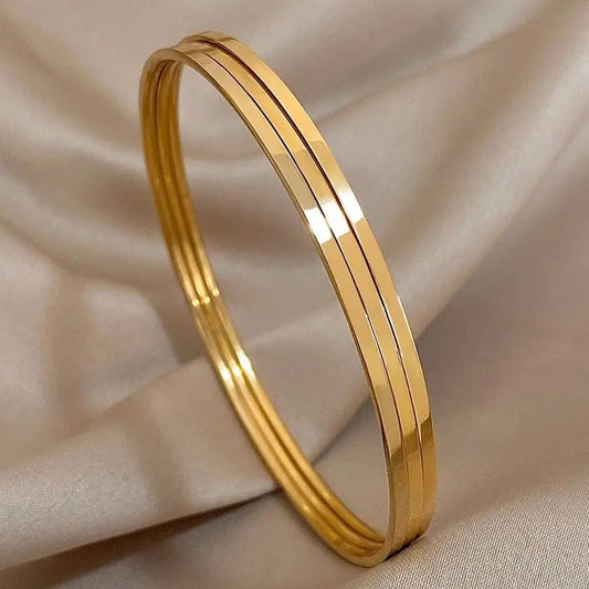 Chic Waterproof 18K Gold Plated Bangles