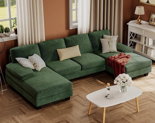 U-Shaped Linen Sofa Set for Living Room