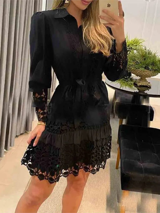 Trendy Y2K Floral Lace Mini Dress Women