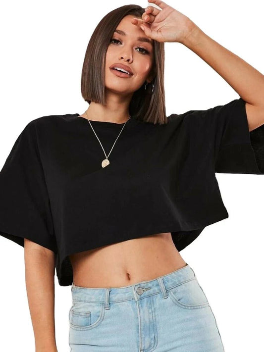 Stylish Cropped Cotton T-Shirts for Women